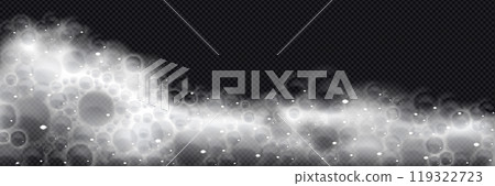 Realistic bath foam on transparent background Realistic bath foam on transparent background 119322723