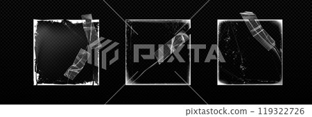 Vintage square paper torn overlay with tape edge Vintage square paper torn overlay with tape edge 119322726