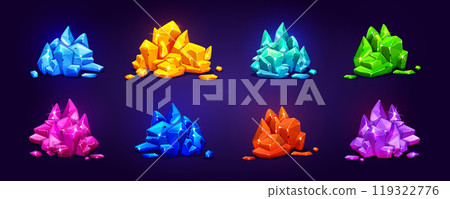 Tresure gem pile game icon cartoon illustration 119322776