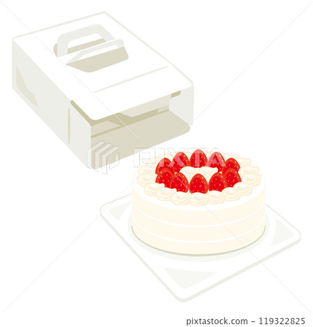 草莓整塊蛋糕和盒裝 119322825