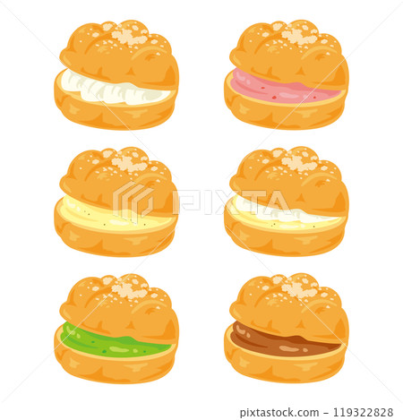 Sliced cream puff set 1 119322828