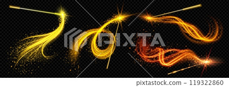 Magic wand with wizard spell sparkle light vector 119322860