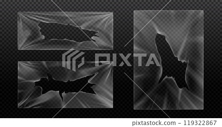 Vinyl album cover with torn plastic wrap texture 119322867
