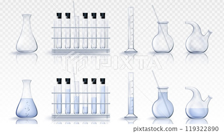 3d laboratory test glass beaker equipment vector 3d laboratory test glass beaker equipment vector 119322890