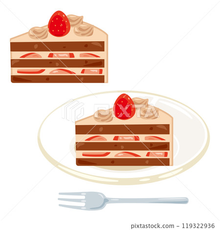 Strawberry chocolate shortcake set 119322936