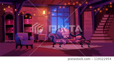 Vintage living room with victorian style furniture 119322954