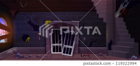 Abandoned game medieval castle prison dungeon cell Abandoned game medieval castle prison dungeon cell 119322994