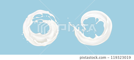 Milk circle liquid wave splash with drop vector 119323019