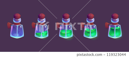 Chemical laboratory potion bottle game animation 119323044