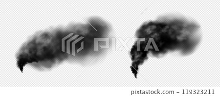 Realistic set of black smoke Realistic set of black smoke 119323211