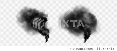 Black cloud smoke and ash swirl transparent vector 119323213