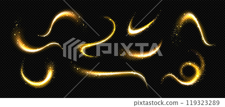 Magic gold glitter dust with star sparkle vector 119323289