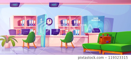 Bank office interior with furniture Bank office interior with furniture 119323315