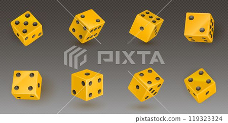 3d casino game play cube roll isolated vector icon 3d casino game play cube roll isolated vector icon 119323324