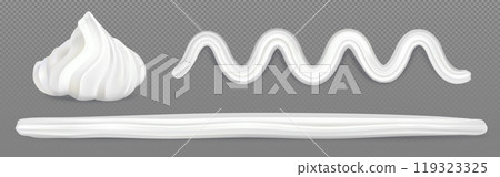 3d white ice cream whip isolated vector decoration 119323325