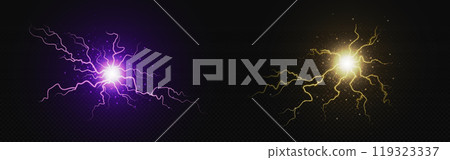 Electric lightning energy explosion ball vector Electric lightning energy explosion ball vector 119323337
