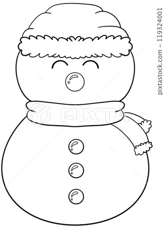 Snowman  line drawing coloring page 119324001