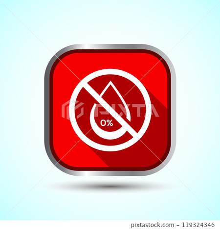 Alcohol Free Icon Design Illustration, No Alcohol Sign, Pastel Color Button Design 119324346