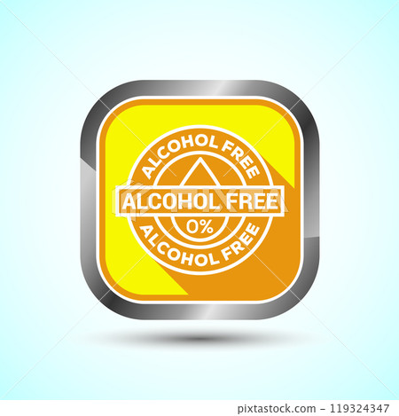 Alcohol Free Icon Design Illustration, No Alcohol Sign, Pastel Color Button Design 119324347