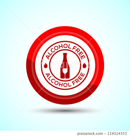 Alcohol Free Icon Design Illustration, No Alcohol Sign, Pastel Color Button Design Alcohol Free Icon Design Illustration, No Alcohol Sign, Pastel Color Button Design 119324353