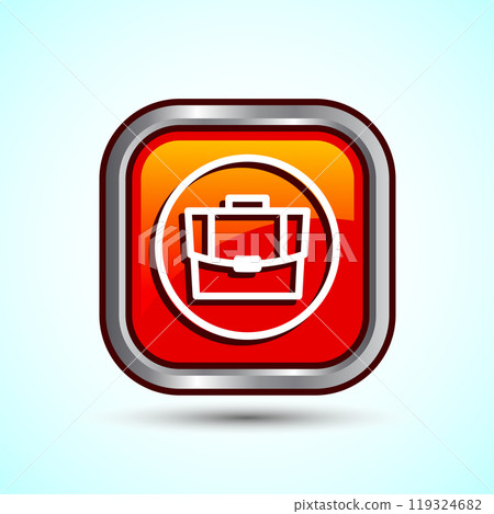 Briefcase Icon Design Illustration, Bag Icon For Apps and Websites, Button Design 119324682