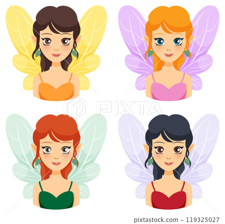 Colorful Fairy Characters Illustration Colorful Fairy Characters Illustration 119325027