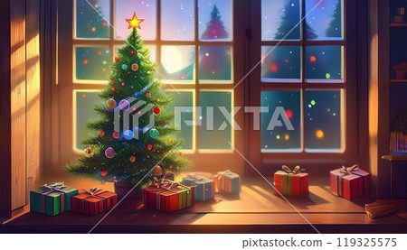 Small Christmas tree by the window 08 Small Christmas tree by the window 08 119325575