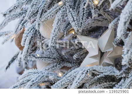 christmas tree decoration close up 119325901