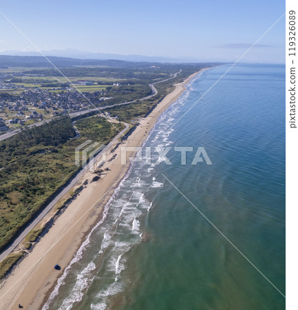 Drone | Chirihama Nagisa Driveway | Noto Satoyama Kaido | Hakui City, Ishikawa Prefecture Drone | Chirihama Nagisa Driveway | Noto Satoyama Kaido | Hakui City, Ishikawa Prefecture 119326089