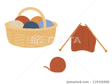 Yarn and knitting illustrations Yarn and knitting illustrations 119326890