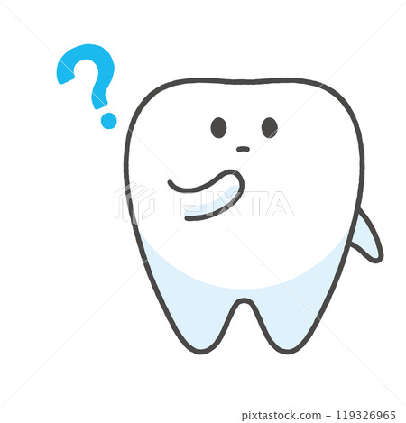 Character illustration of a doubtful tooth (Question?) Character illustration of a doubtful tooth (Question?) 119326965