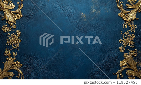 Blue background with gold ornament 119327453