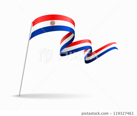 Paraguayan flag wavy background layout. Vector illustration. 119327461