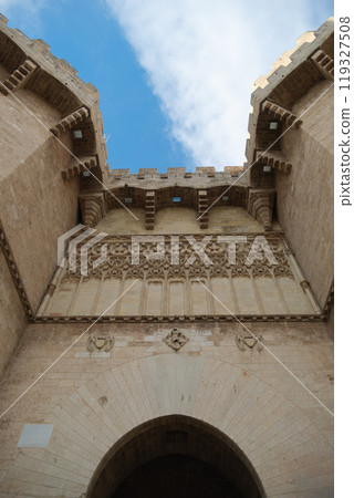 Old stone towers in the city 119327508