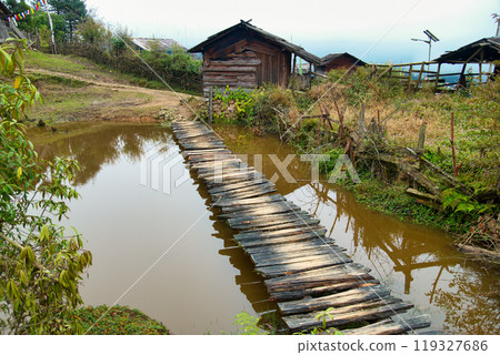 Old wooden house 119327686