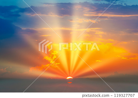 Sunset dramatic sky 119327707