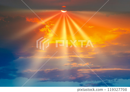 Sunset dramatic sky 119327708