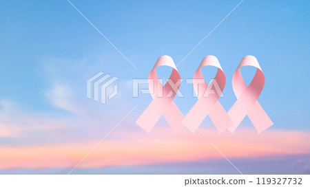 Peach ribbon, symbolizing uterine cancer awareness. Enhance hope and unity, raising awareness and support for those affected by cancer, fostering understanding and prevention. 119327732