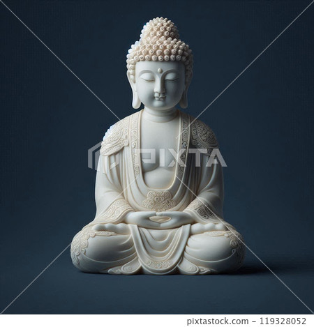 porcelain Buddha Statue, natural light 119328052