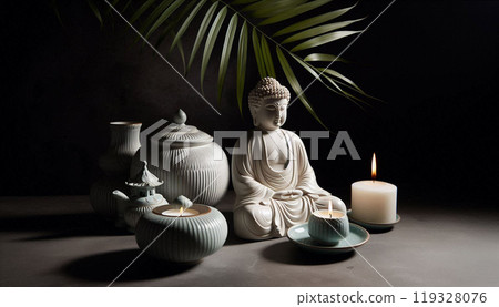 porcelain Buddha Statue, natural light porcelain Buddha Statue, natural light 119328076