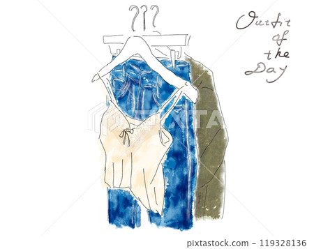 Fashion Wardrobe Watercolor 119328136