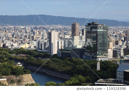 Fine Tower 大手前、大阪、天滿橋、大阪城、天滿橋、京橋，從塔樓公寓休息室看到的。 119328306