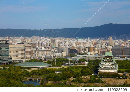 Fine Tower 大手前、大阪、天滿橋、大阪城、天滿橋、京橋，從塔樓公寓休息室看到的。 119328309