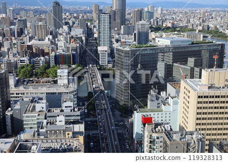 The Fine Tower Otemae, Osaka, Tenmabashi, View from the lounge of the tower apartment, Osaka Castle, Tenmabashi, Kyobashi, 119328313