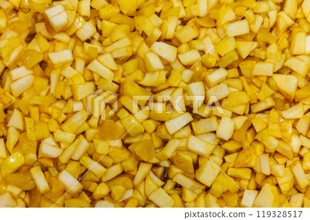 full-frame background and texture of sliced yellow apples full-frame background and texture of sliced yellow apples 119328517