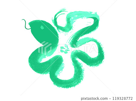 2025 Year of the Snake New Year's card illustration of a flower-shaped snake in a hand-drawn Japanese style brush 2025 Year of the Snake New Year's card illustration of a flower-shaped snake in a hand-drawn Japanese style brush 119328772