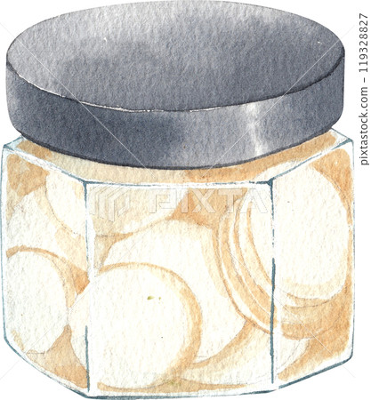 pickle radish, hand-drawn watercolorpainting illustration pickle radish, hand-drawn watercolorpainting illustration 119328827
