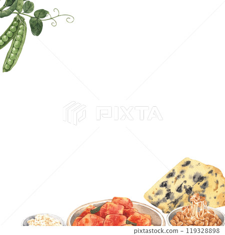 Foods with unique aromas, hand-drawn watercolor painting frame design 119328898
