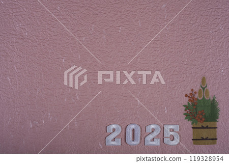 New Year's card material with pink Japanese paper background New Year's card material with pink Japanese paper background 119328954