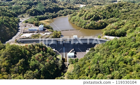 Sera-gun, Hiroshima Prefecture [Yamada River Dam] Drone aerial photography_SYAMD_No24 119330104